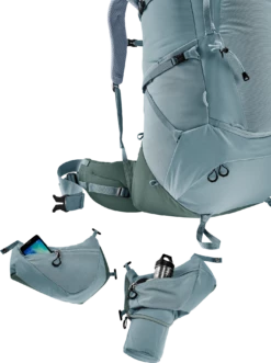 DEUTER AIRCONTACT CORE 55 +10 WOMENS HIKING PACK -Wildernessshop Shop Deuter aircontact core 55 10 sl Ivy shale 9