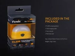 FENIX CL20R RECHARGEABLE LANTERN YELLOW -Wildernessshop Shop Fenix CL20R lantern package