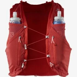 SALOMON ADVANCED SKIN 12 WITH FLASKS -Wildernessshop Shop Salomon advance skin 12 with flask red 1