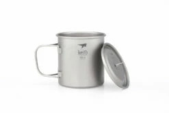 KEITH Single-Wall Titanium Mug With Handle/Lid 550ml (Ti3206)