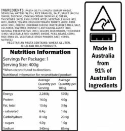 CAMPERS PANTRY VEGETARIAN PASTA Double Serve -Wildernessshop Shop image 800x 3856740e 884c 401f 9d2f 8ec253b6dfce