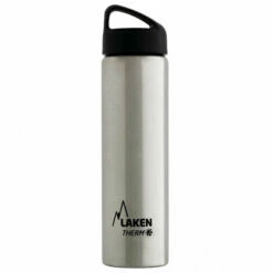 LAKEN STAINLESS STEEL THERMO BOTTLE 750ML -Wildernessshop Shop insulated bottle 075l stainless steel classic wide mouth GREY