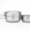 KEITH 3 Piece Titanium Pot And Pan Cook Set 680/550/500ml