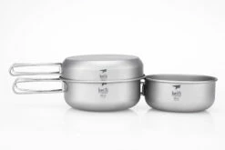 KEITH 3 Piece Titanium Pot And Pan Cook Set 680/550/500ml