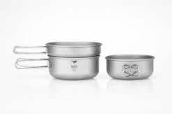 KEITH 3 Piece Titanium Pot And Pan Cook Set 680/550/500ml -Wildernessshop Shop keith Ti6053 3 piece titanium pot and pan cook set3 b2ec3fdf 2ff7 4d32 acdf 3bf677d8bdb1