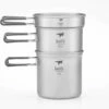 KEITH 3 Piece Titanium Pot And Pan Cook Set 1200ml And 384ml