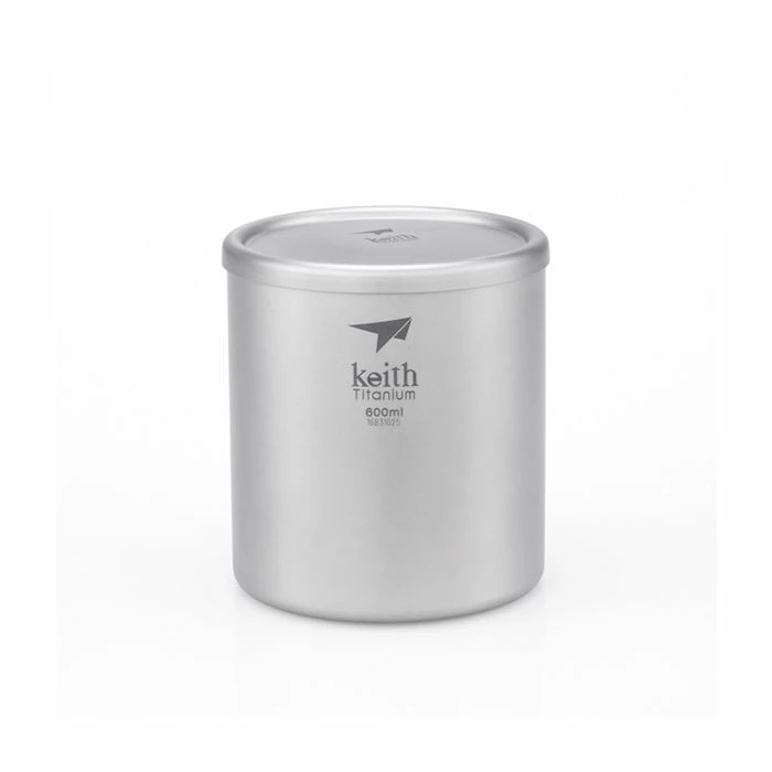 KEITH Double Wall Titanium Mug/Lid With Titanium Cover 600ml (Ti3307) 2 KEITH Double Wall Titanium Mug/Lid With Titanium Cover 600ml (Ti3307) - Image 2