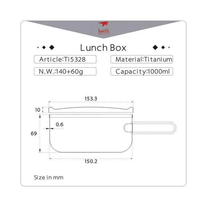 KEITH LUNCH BOX 1L (Ti5328) 4 KEITH LUNCH BOX 1L (Ti5328) - Image 4